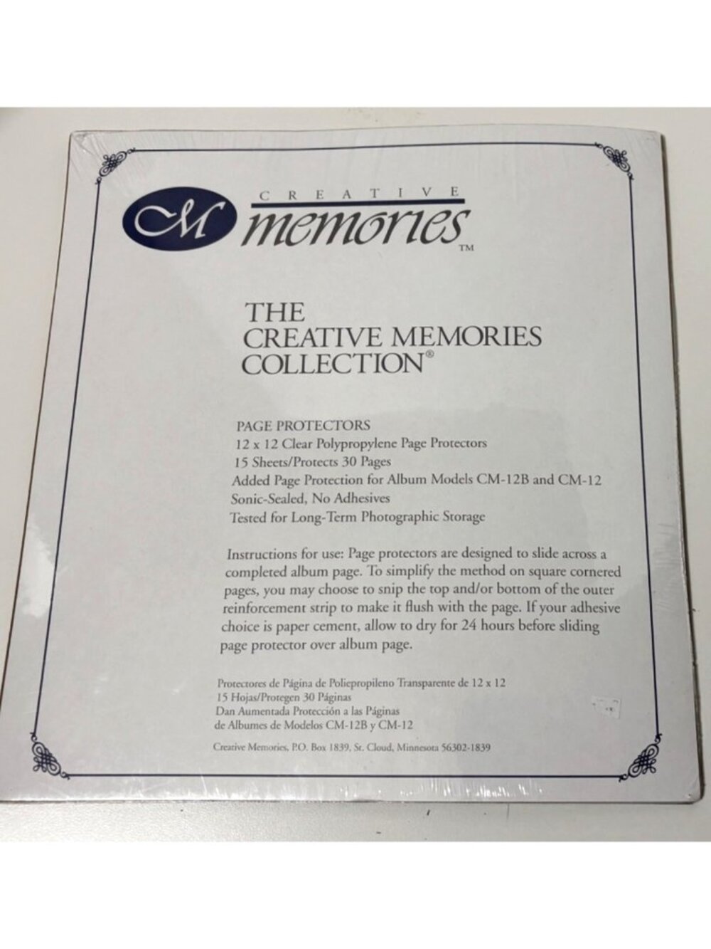 Creative Memories Original 12x12 Page Protectors Old Style Refill Pages (15) NEW